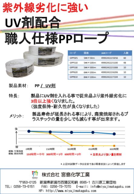 UV剤入りPPロープ